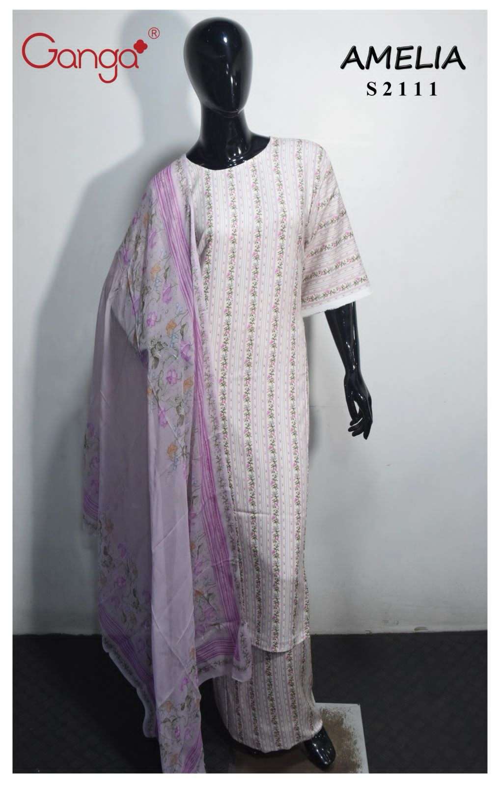 Ganga Amelia 2111 Pure Pashmina Winter Suit