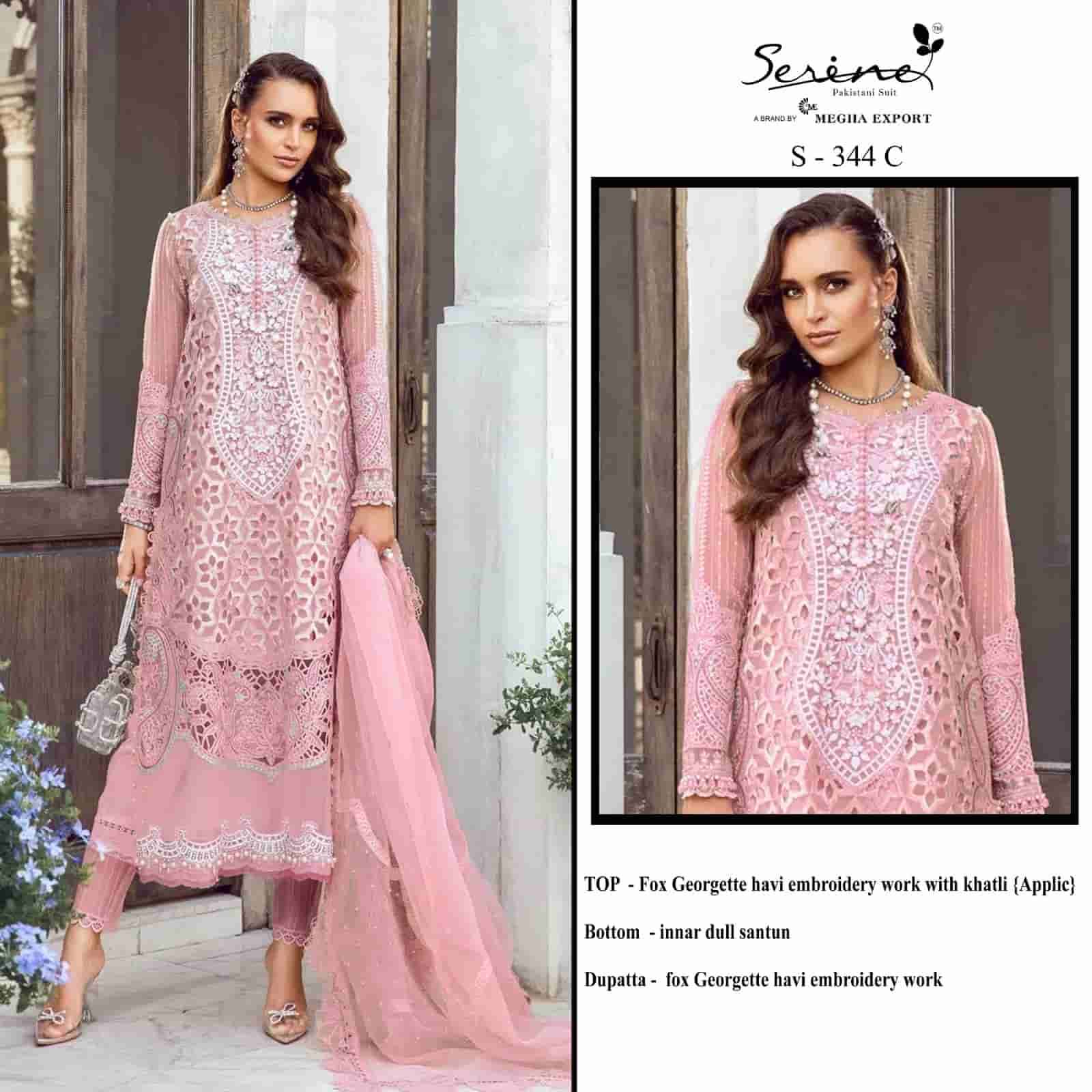 Serine S 344 C Festive Wear Style Designer Georgette Embroidered Suit Ensemble