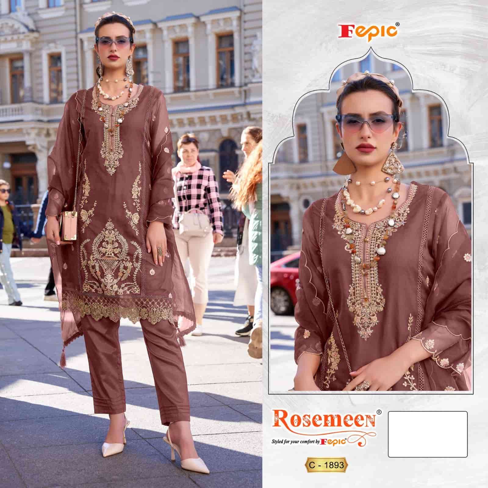 Fepic C 1893 A Pakistani Organza Embroidered Salwar Suit Ensemble