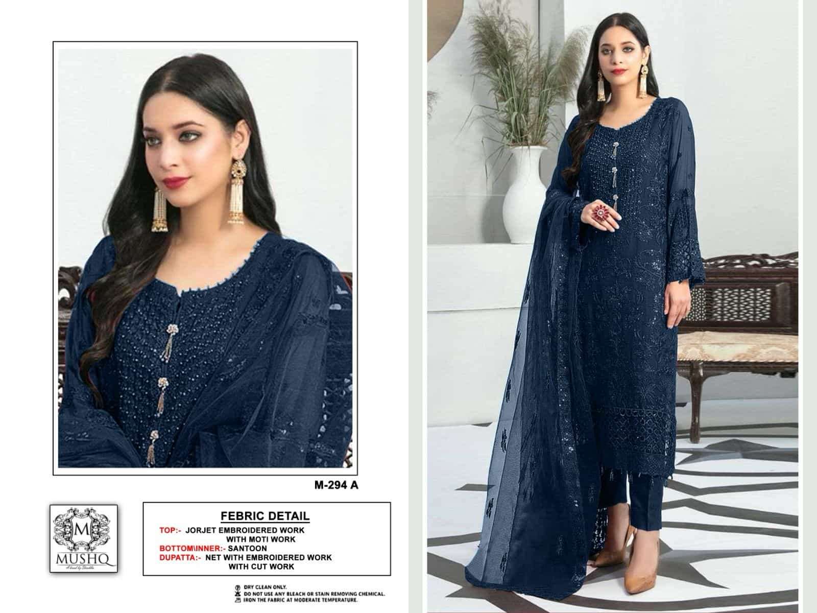 Mushq M-294 A Designer Embroidered Salwar Suit