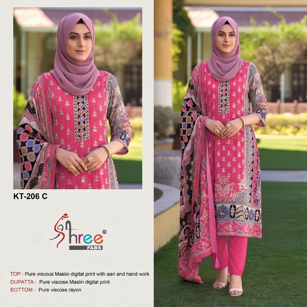 Shree Fab Pakistani Salwar Suits Kt 206